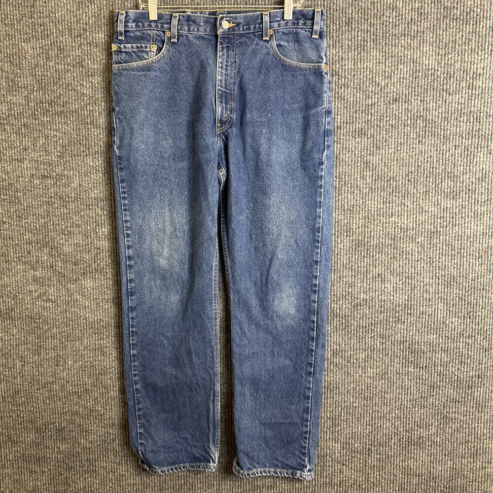 Vintage Levis Mens 505 Straight Leg Jeans Size 36 Blue Medium Wash Cotton